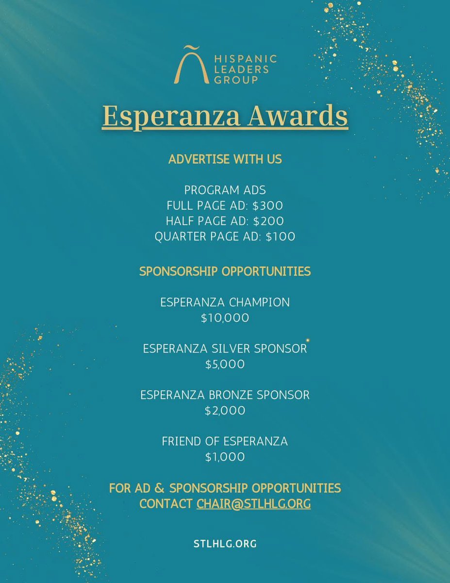 ⭐️ Tickets are now available! ⭐️ 

The Hispanic Leaders Group is thrilled to announce the Esperanza Awards will take place on September 12, marking the start of Hispanic Heritage Month.

Buy your ticket today! 

🎟️: Scan the QR code or click here: app.betterunite.com/2025esperanza