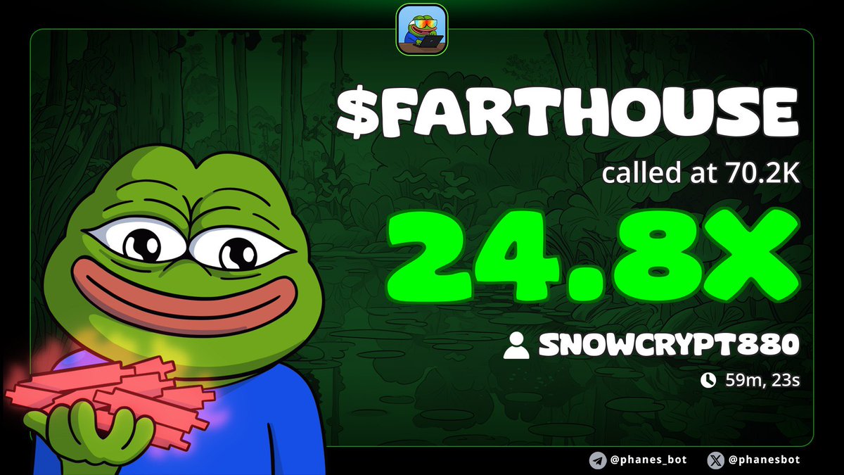 snowcrypt880's tweet photo. $FARTHOUSE BACK IN GRIND MODE 

SMALL ACCOUNTS GIVE ALPHA AND YOU STILL FADING 

COULDN’T BE THE ONES AROUND ME 🤷🏻‍♂️ https://t.co/N6YaRqhWt2