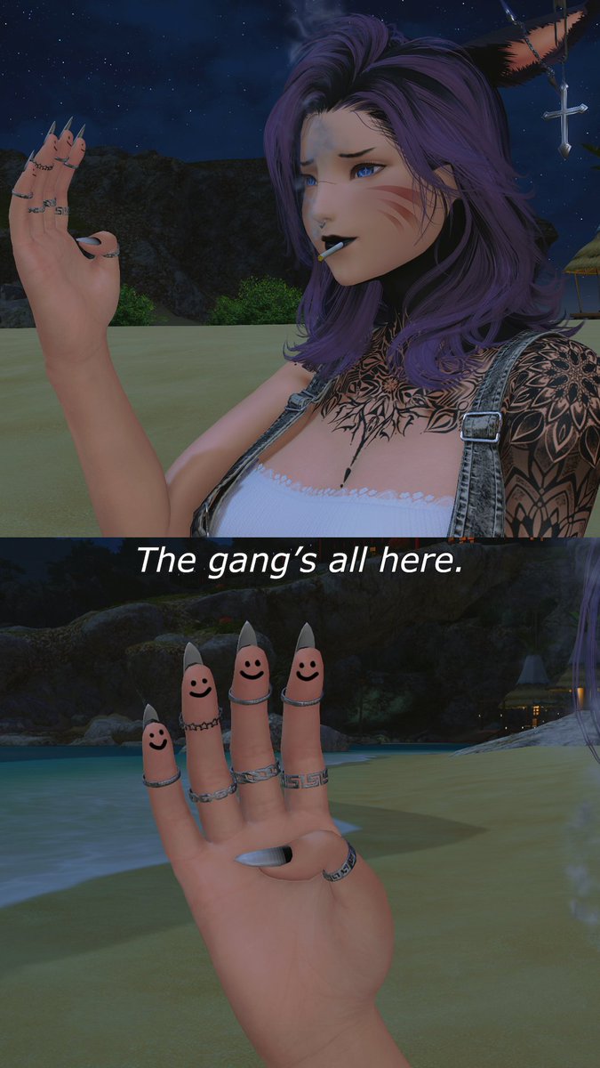 kriowo's tweet image. who needs a beach party when i have all my friends with me.... 🖐️🥹