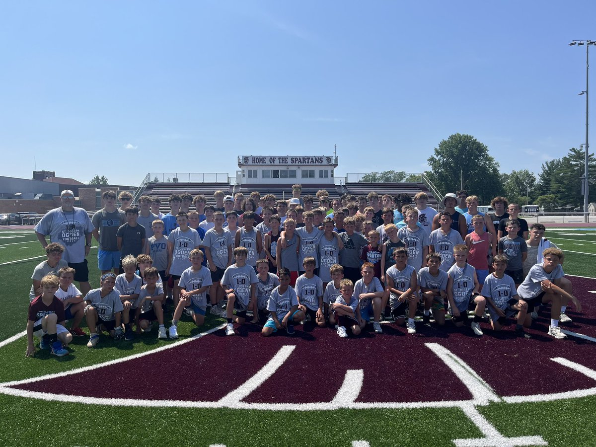 Great Youth Football-Future Spartans Camp this week! These kids “Beat the Heat” &amp; got better every day! #1-0