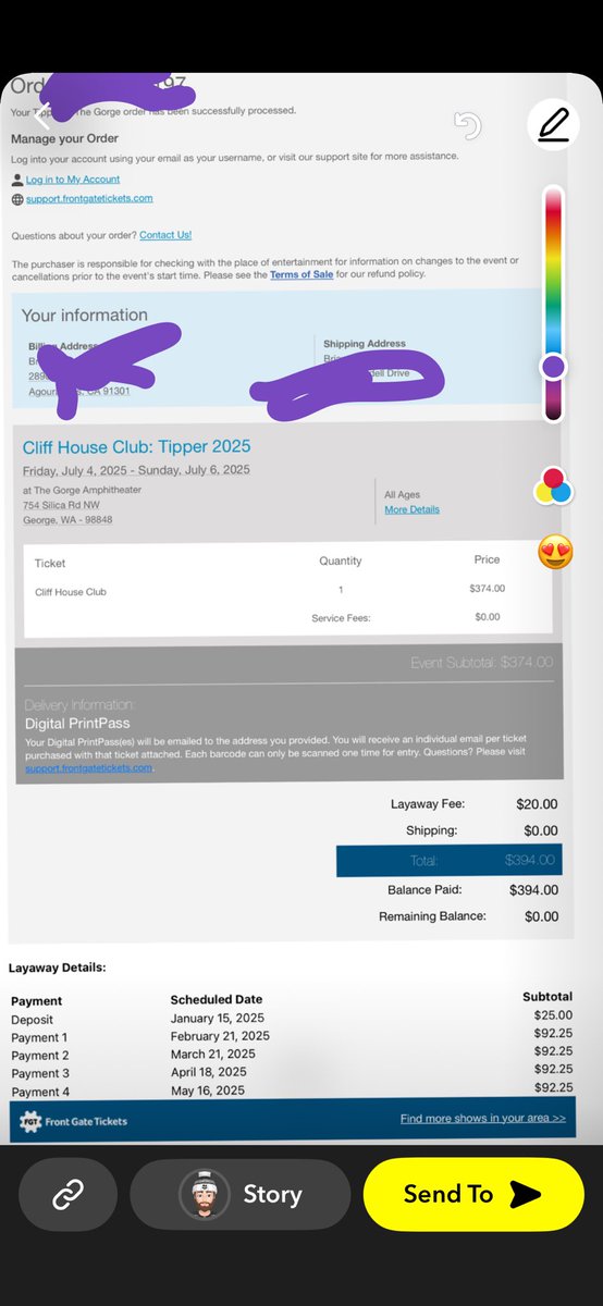 BriianAnderson's tweet photo. Sell a Cliff House Club VIP upgrade for @tippermusic next weekend at the gorge. AC/ Heat depending on the weather, special bathrooms, and an excellent view. I paid 400 for it. Looking to hopefully get 325 for it. Cheaper than on sale now! #tipper #gorge https://t.co/vJFmQHDRqJ