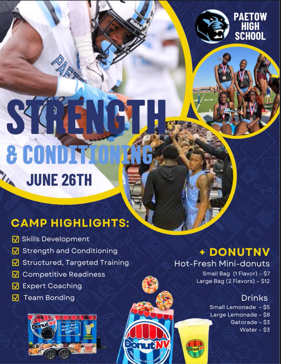 Coach Kha (@khachristopher) on Twitter photo Tomorrow June 26 <a href="/PaetowHS_ABC/">PaetowAthleticBooster</a> Paetow Booster SAC camp day pop up tent spirit wear sale, snow cones, and donut nv. 10am-1pm outside of the Paetow Natatorium! Tomorrow June 26 <a href="/PaetowHS_ABC/">PaetowAthleticBooster</a> Paetow Booster SAC camp day pop up tent spirit wear sale, snow cones, and donut nv. 10am-1pm outside of the Paetow Natatorium!