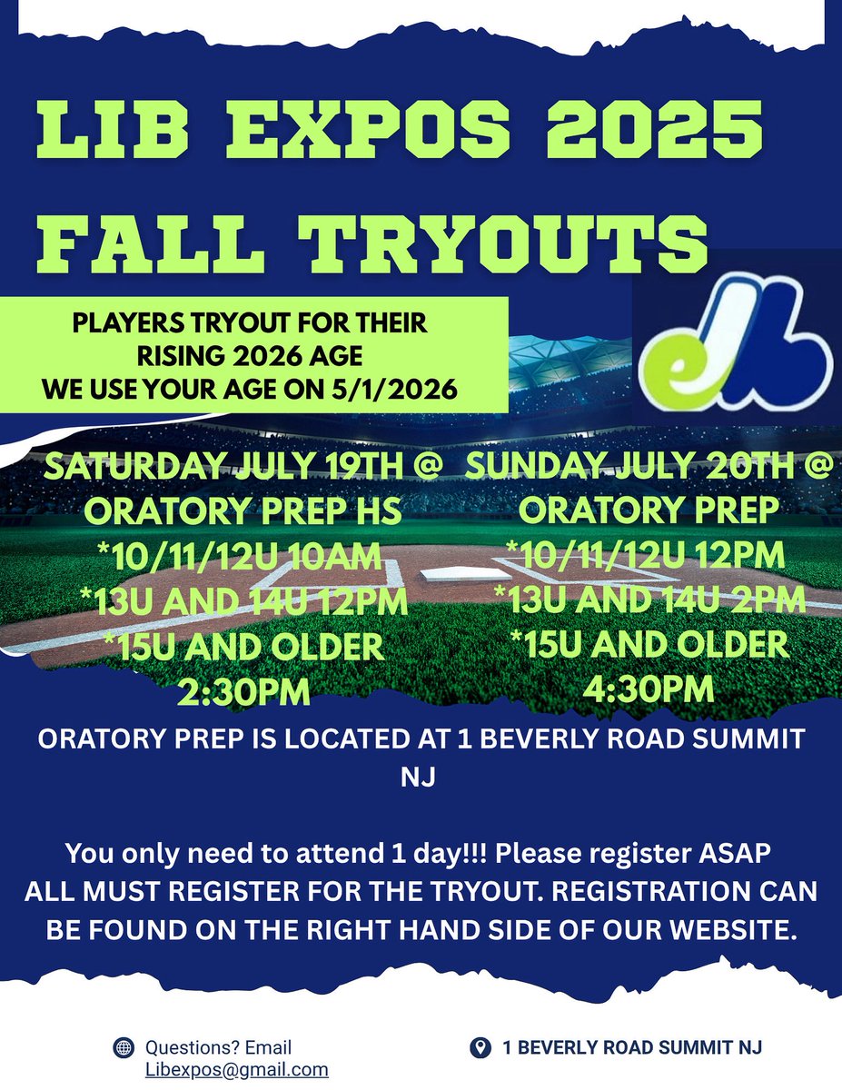 2025 FALL LIB EXPOS TRYOUTS