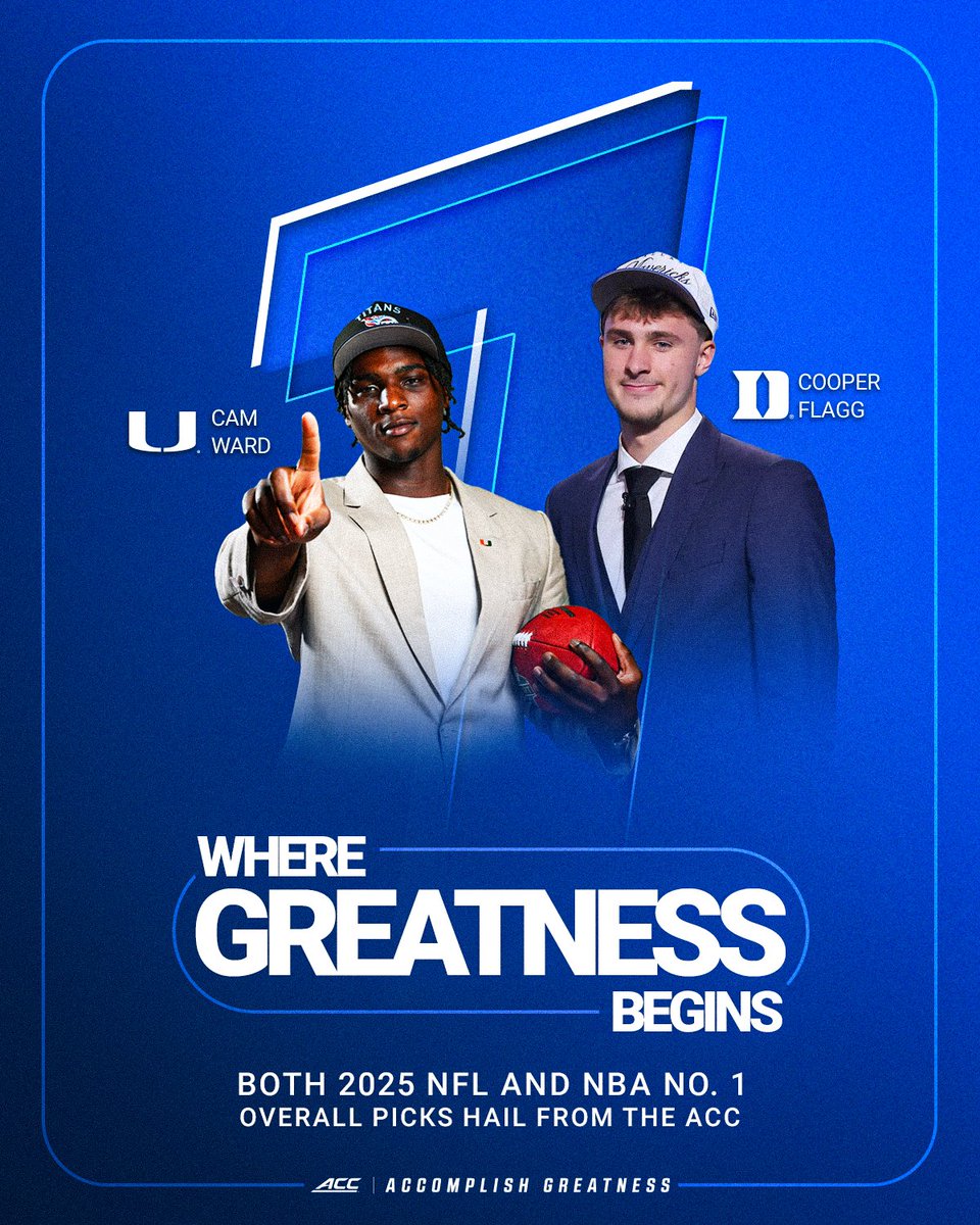 theACC's tweet image. No. 1 pick in the NFL.
No. 1 pick in the NBA.
Only the 6th time it's happened.
And for the first time, it’s all ACC.