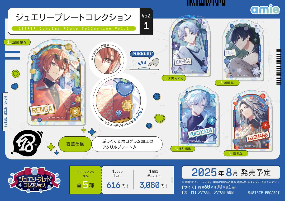 グッズ情報】 『18TRIP』ジュエリープレートコレクション Vol.1～4が