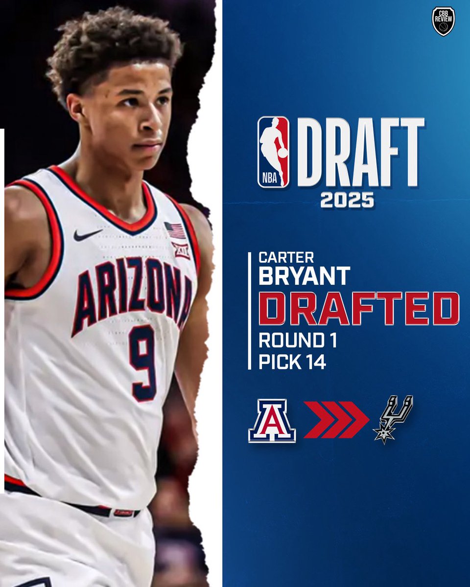 The Spurs select Carter Bryant with the 14th overall pick!