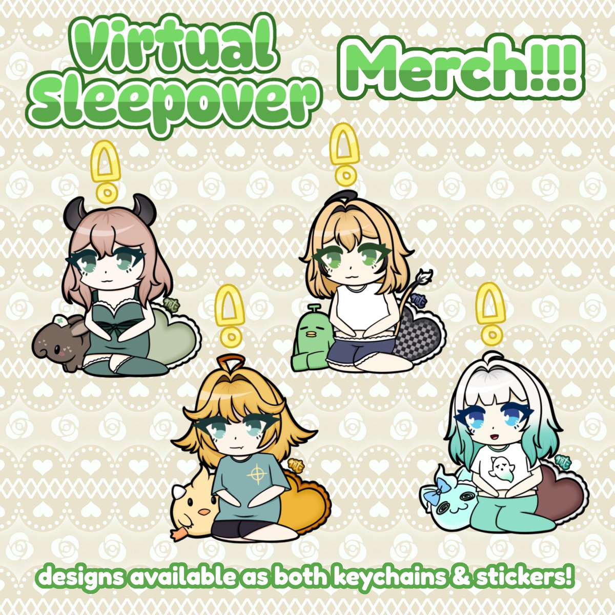 ChuubaCafes's tweet photo. Online sales for the Virtual Sleepover event merch are now live! 

🔗 below v

#chuubatohoho #Fantography #doobart #Nimagery #DokiGallery https://t.co/iXdgGhQiva