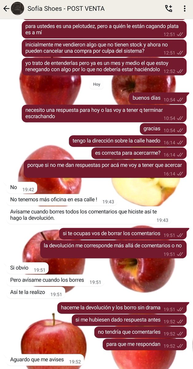 ‼️ abro hilo escrachando a shoes__sofia para que no tengan que pasar el mismo martirio que yo, donde no tenían el producto que compré y cuando pedí el reintegro me tuvo dando vueltas con malos tratos