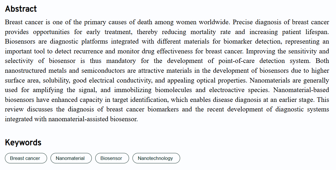 CP_ASP_'s tweet image. 🧪 June Article Spotlight | Cancer Plus
📄 An update on Nanomaterial-based biosensing systems for discriminative diagnosis of breast cancer
🔗 Read here: accscience.com/journal/CP/5/3…
#Breastcancer #Nanomaterial #Biosensor #Nanotechnology #CancerPlus #Oncology