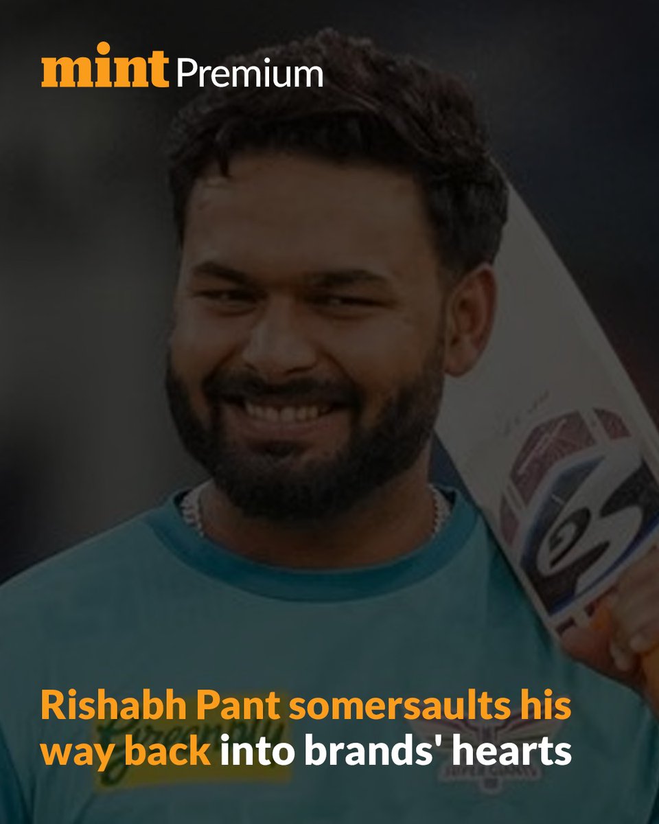 Rishabh Pant, the first Indian to score centuries in both innings of a Test in England, is poised to nearly double his brand portfolio by the end of the year.

Read more: tinyurl.com/fubh48e3

Trust our hard work, subscribe to #MintPremium: livemint.com/premium ✨