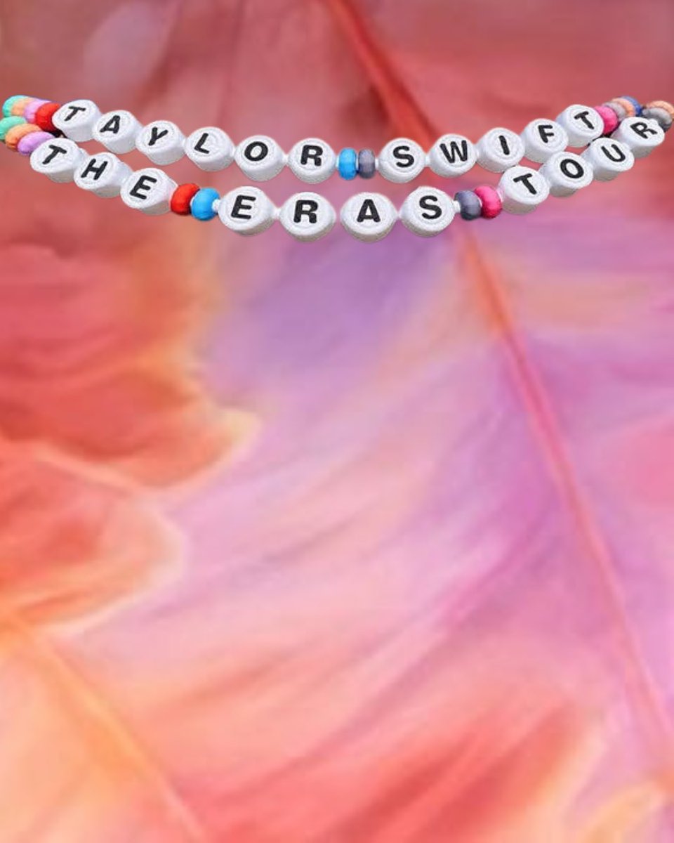 I see lots of people wishing they had a photo in their Eras outfits under the bracelets but weren’t fortunate enough to be at one of those shows. Here ya go, I made a little backdrop!
#TSTheErasTour
@Taylornation13 <a href="/taylorswift13/">Taylor Swift</a>