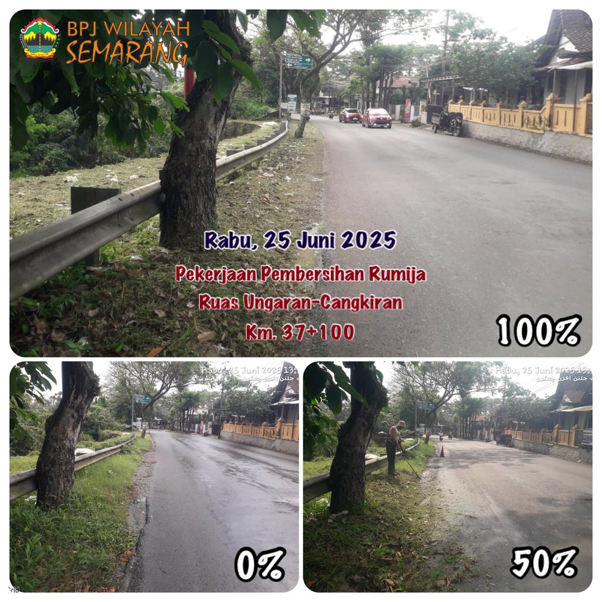 bpjwilsmg's tweet photo. Pekerjaan Pemeliharaan Rutin Jalan dan Jembatan.
Ruas Ungaran - Cangkiran.
Rabu, 25 Juni 2025
#sahabatjalancantik #KemalaJateng #JatengGayeng
#AhmadLuthfi 
@TajYasinMZ
@dpubmckjateng
@humasjateng
@KemalaJateng
@dprdjatengprov https://t.co/3M9TIHuKWq