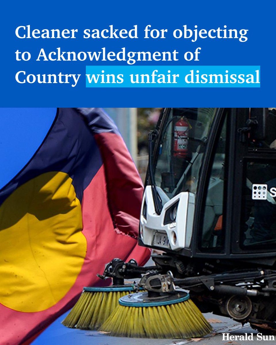 A street cleaner fired by Darebin City Council for questioning why an Acknowledgement of Country was being carried out at the start of a toolbox meeting has won his unfair dismissal case. > bit.ly/3Ga4YbK