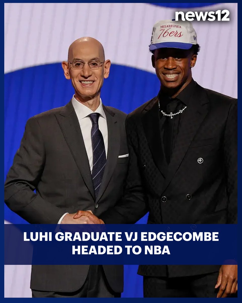 News12LI's tweet photo. MAKING HISTORY: LuHi grad VJ Edgecombe was drafted 3rd overall in the NBA Draft, the highest for a Long Island high school athlete.
#News12 #LongIsland #NBADraft #NBA #LUHI #VJEdgecombe #Basketball #LocalNews #News https://t.co/GjiMRSHSDG