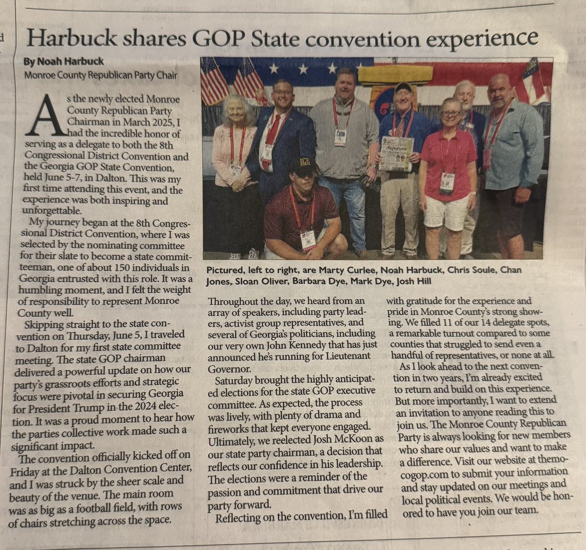 GaRepublicans's tweet photo. Thanks to Monroe County Republican Party Chairman @NoahHarbuckGA for this excellent recap of our recently concluded State Convention! https://t.co/XsGBdB1vTM