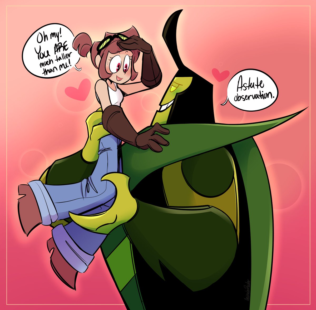 She makes excuses for him to pick her up and he knows it. She's not smooth at all. :)
#mlaatr #mylifeasateenagerobot #smytus #OC #Ocxcanon #selfship