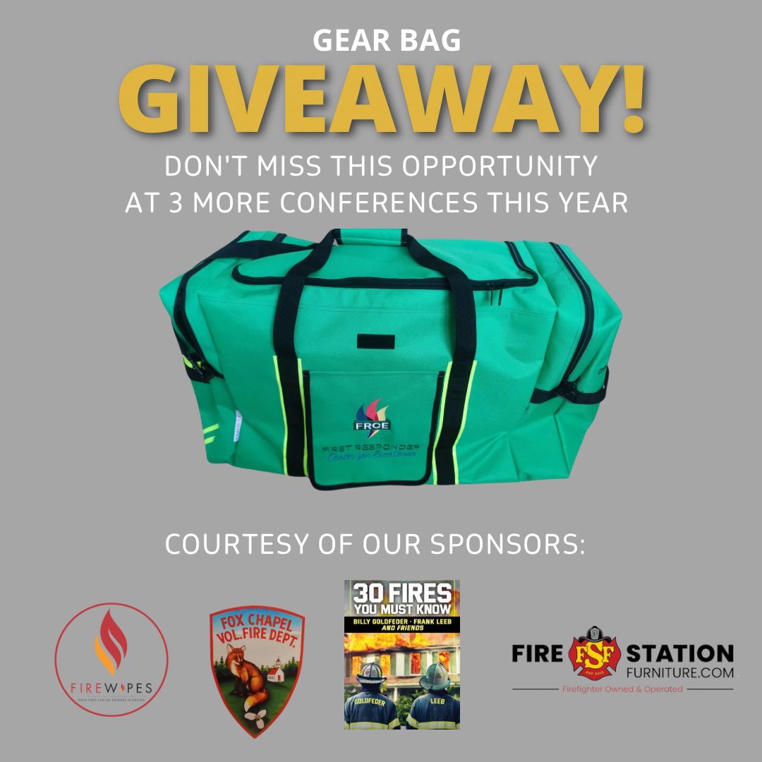 Want to get your hands on one of our cool safety green gear bags?

We’ll be giving them away at these upcoming conferences!

Save the dates:

July 14–18 – Aurora, IL
Firemanship Conference
firemanshipconference.com

October 5-10 – Kitsap County, WA 
PNW Fire Conference