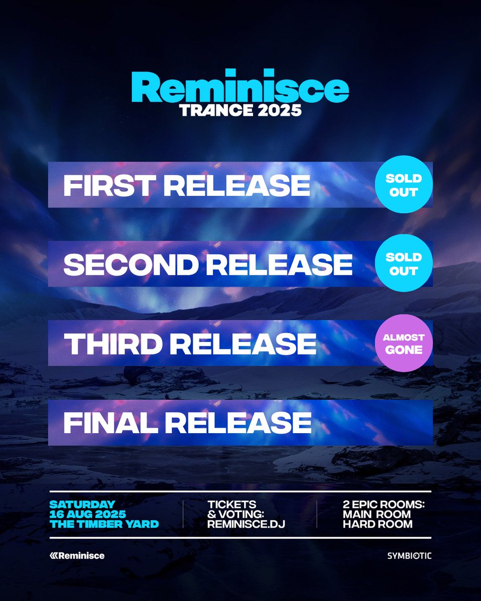 Last remaining tickets on sale NOW!

Get ready for a 2-hour set from Paul van Dyk, the epic Top 50 Trance Countdown – as voted by YOU, brought to life by Steve Bleas, and two rooms stacked with trance royalty.

Secure your tickets via - eventflo.io/event-detail/6…