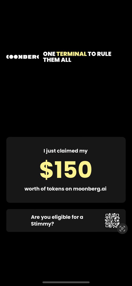 Just claimed a fat Stimmy from @Moonberg_ai.
Didn't even know I was on the list.
You probably are too ●● 

moonberg.ai/?refcode=28zbZ…
