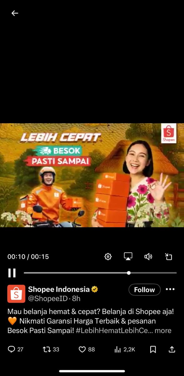 widihhh hemat dan cepat, mantulll kurir shopee bisa satset lohh nganter paket gw, sampe ke gunung pun hayoook wkwk #DiShopeeLebihHematLebihCepat
shopee.co.id/m/lebih-hemat-…