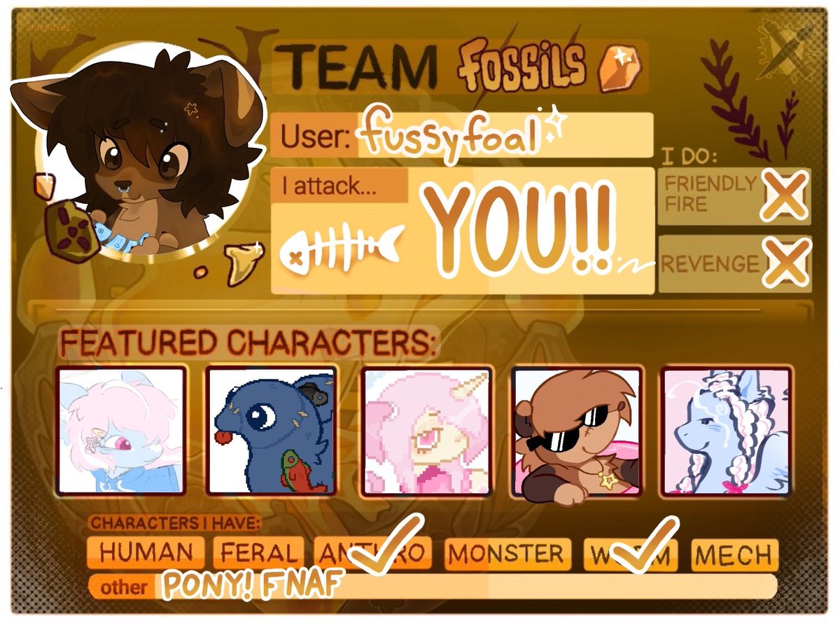 GO FOSSILS!!! Don’t fall for crystal propaganda 🦴 || #artfight2025 #artfightteamfossils #furry #mlp