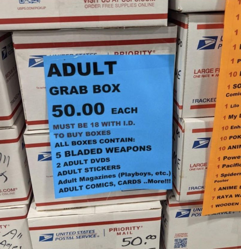 klara_sjo's tweet photo. Would you pay $50 for a box of random blades and porn? https://t.co/7LrR9T7ONd