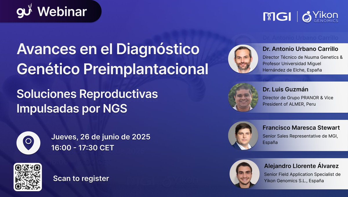 Upcoming Webinar: Preimplantation Genetic Testing Powered by NGS
Discover how next-generation sequencing are transforming reproductive medicine.
26 June 2025, 16:00
Save your seat: vimeo.com/event/5204728