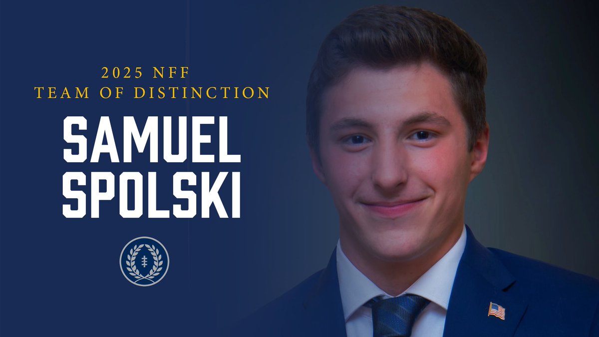 Congrats Samuel Spolski of Nativity BVM HS (Pottsville, PA) — selected for the 2025 NFF Team of Distinction!

With a 4.3 GPA &amp; multiple academic honors, Samuel was a three-year captain, All-Eastern PA selection &amp; PFN All-Academic honoree!

More Info 👇 footballfoundation.org/news/2025/6/25…