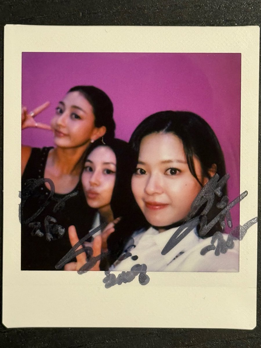 Jihyo, Chaeyoung, and Jeongyeon KPOP Demon Hunters signed polaroid