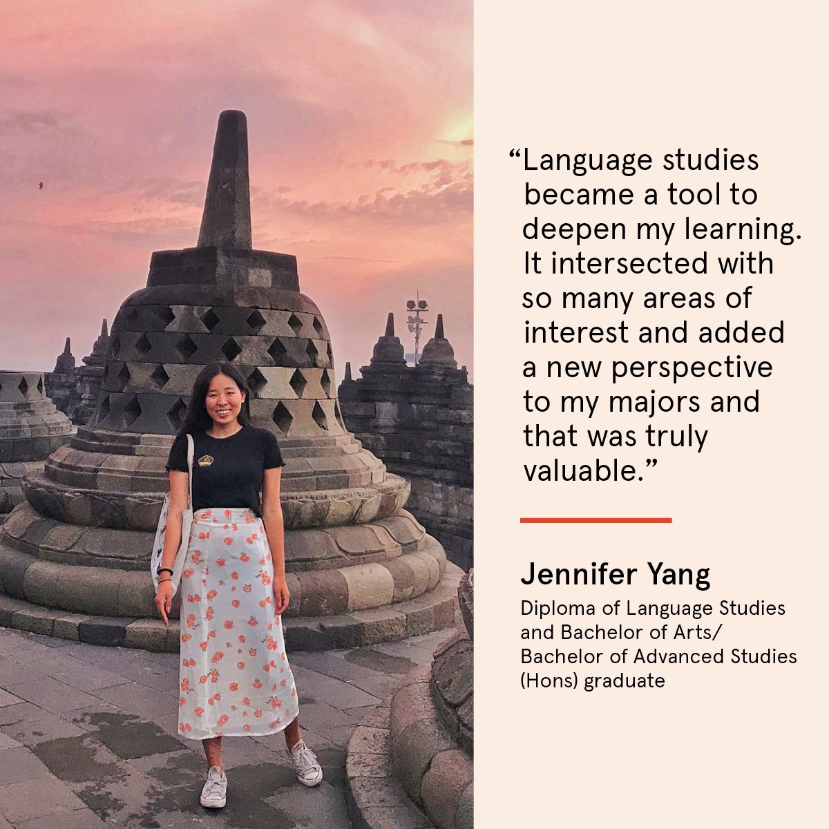 💼 How does a flexible language pathway program lead to development and professional opportunities? 

💬 Diploma of Language Studies grad Jennifer Yang shares how language and cross-cultural skills unlocked the doors to new career possibilities: bit.ly/3XCaUh6