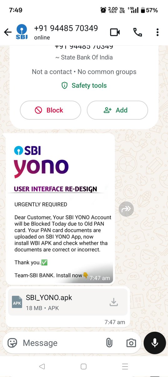 New #ScamAlert Found On Whatsapp 😡 Kindly Officially Exposed this types of Scammer <a href="/TheOfficialSBI/">State Bank of India</a>. #SBI