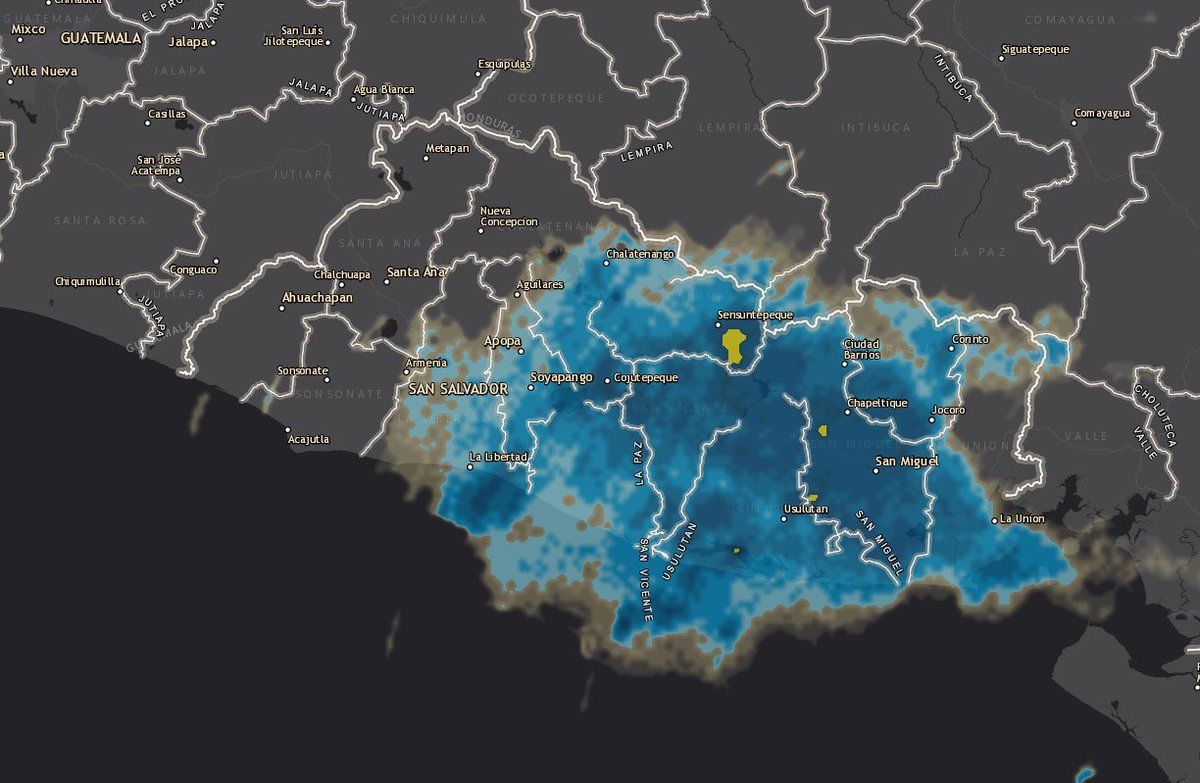 #ÚltimaHora (@ultimahsv) on Twitter photo #Nacionales | Imagen de radar muestra lluvias con énfasis sobre la zona paracentral, oriental y franja costera.
Vía: <a href="/MedioAmbienteSV/">Ministerio de Medio Ambiente</a>. #Nacionales | Imagen de radar muestra lluvias con énfasis sobre la zona paracentral, oriental y franja costera.
Vía: <a href="/MedioAmbienteSV/">Ministerio de Medio Ambiente</a>.