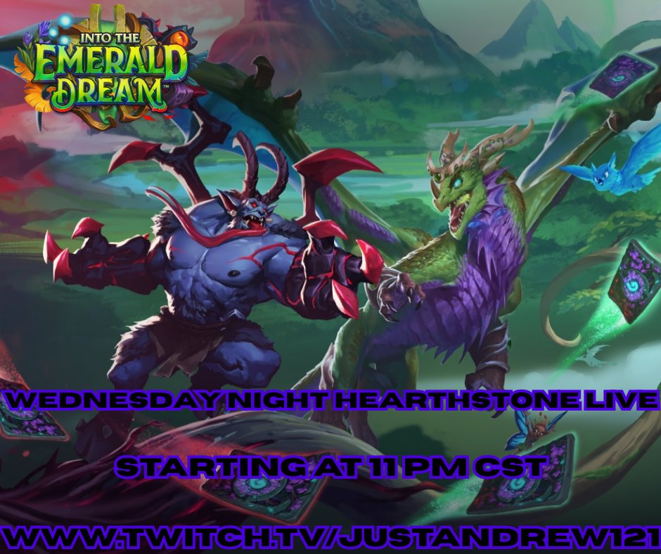 JustAndrew121's tweet photo. Tonight I will be playing some ranked Hearthstone live on twitch starting at 11pm cst
https://t.co/8pJ6oVJ2ZN https://t.co/1s2TARRiJR