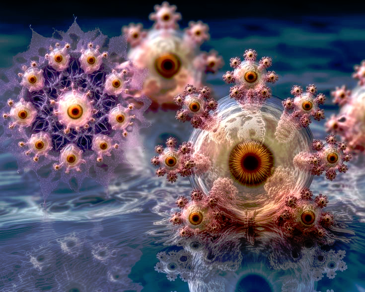 pickover's tweet image. Mathematics, self-similarity.

Fractal eyes from the Outer Limits.

By Dominic Rochon, @metafractalist, foundation.app/@metafractals, Used with permission.