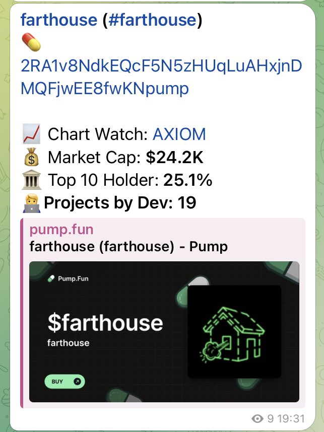 driftdegen2020's tweet photo. 💹 $farthouse (#farthouse)
💊 2RA1v8NdkEQcF5N5zHUqLuAHxjnDMQFjwEE8fwKNpump

🔥 $24.2K → $1.9M. Gain 78.5X
⭐️⭐️⭐️⭐️⭐️⭐️⭐️⭐️⭐️⭐️⭐️⭐️⭐️⭐️

No noise. Just results. 
🚀 Signal hit in the group: https://t.co/Leee7jAlCB
👁 Follow for more wins: @DriftDegen2020
#Solana #Gem #1000X https://t.co/kdHipjASsA