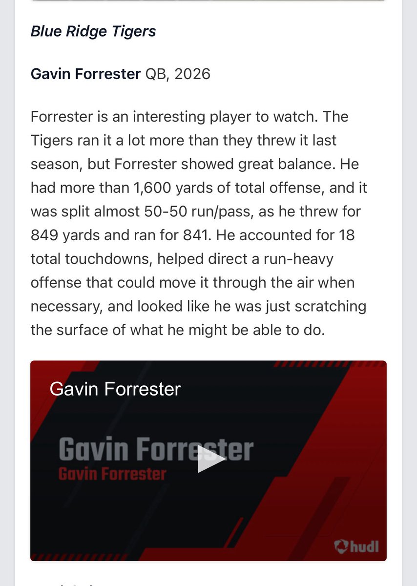 Thank you <a href="/PrepRedzoneSC/">Prep Redzone South Carolina</a>  for predicting me as a MVP in region II 4A. Looking forward to another great season with the <a href="/BRTigersFB/">Blue Ridge Tiger Football</a>!