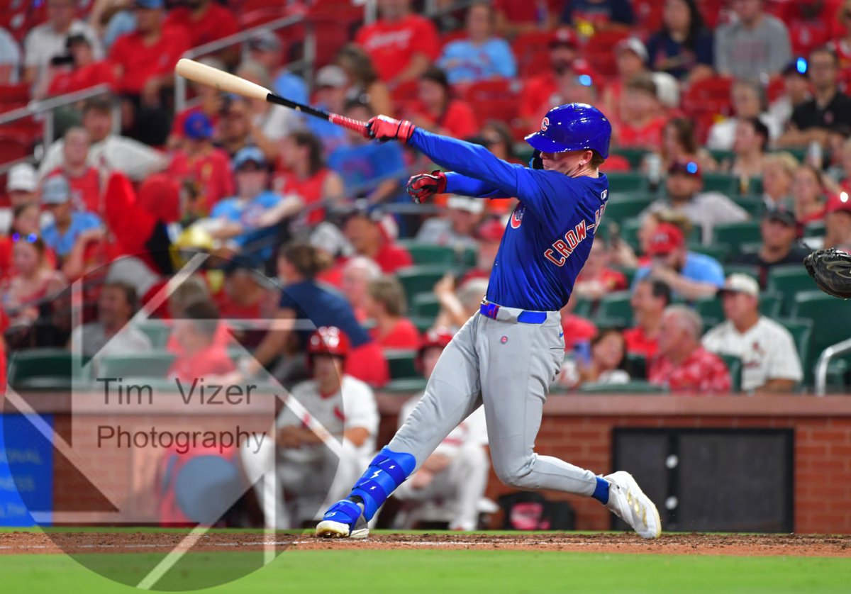 TimVizerPhoto's tweet image. Cubs outfielder Pete Crow-Armstrong loses his bat in the eighth inning in this sequence. The Cubs beat the Cards 8-0. I was covering the game for Imagn Images. timvizerphotography.com @Cubs @Cardinals @MLB #baseball