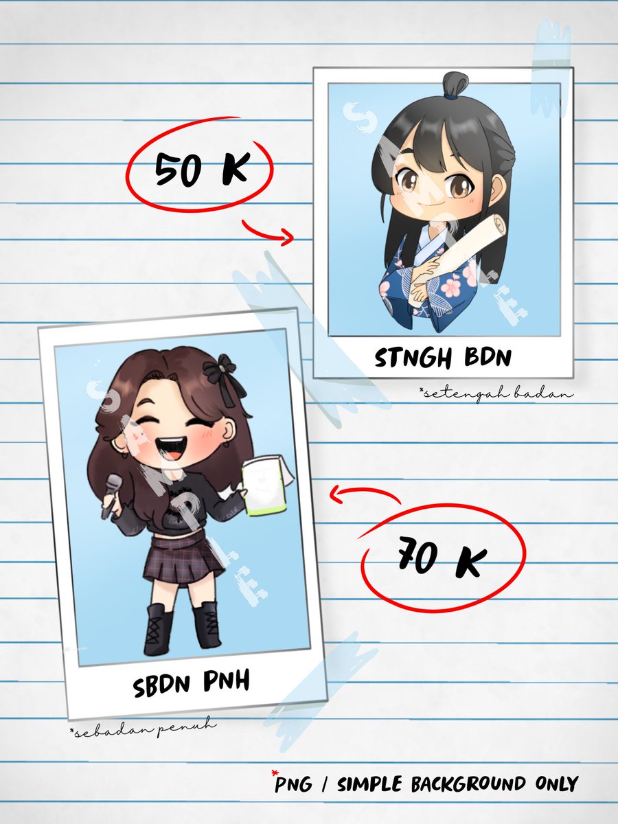 chargeroshii's tweet photo. ‼️OPEN COMMISSION‼️

Tweet ini nggak pake hastag, kalo lewat di TL kamu berarti ini buat kamu! Saya bisa merealisasikan foto lucu oshi kamu, atau kamu juga, jadi gambar yang gemas dan imut (seperti saya)! 

Bagi yang mau bikin design buat freebies juga gas langsung DM saja 🤙🥴🥶 https://t.co/nvklplzWeD