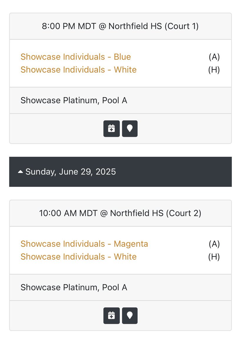 Schedule for this weekend at <a href="/ColoradoLive_SS/">COLORADO LIVE Scholastic Showcase</a> I’m on individual showcase team white
<a href="/PrepHoopsCO/">Prep Hoops Colorado</a> <a href="/bolopez18/">Bobby Lopez</a> <a href="/DuvalierJohnson/">Duvalier Johnson</a> <a href="/Uprise_Hoops/">Uprise Hoops</a> <a href="/COHoops5280/">Colorado Hoops</a> <a href="/JUCOadvocate/">JUCOadvocate - Brandon Goble</a>