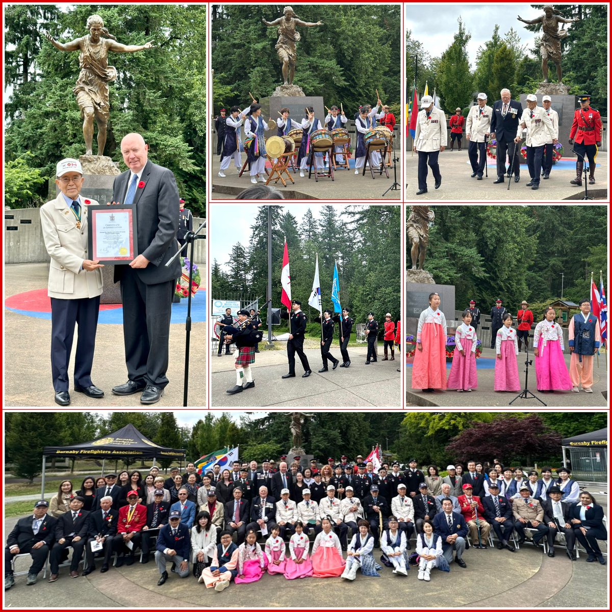 Today, I had the honour to stand alongside members of our community and the Korean War Veterans Association of Western Canada Chapter as we commemorated the 75th anniversary of the start of the Korean War, and honoured all those who served. #LestWeForget🌺