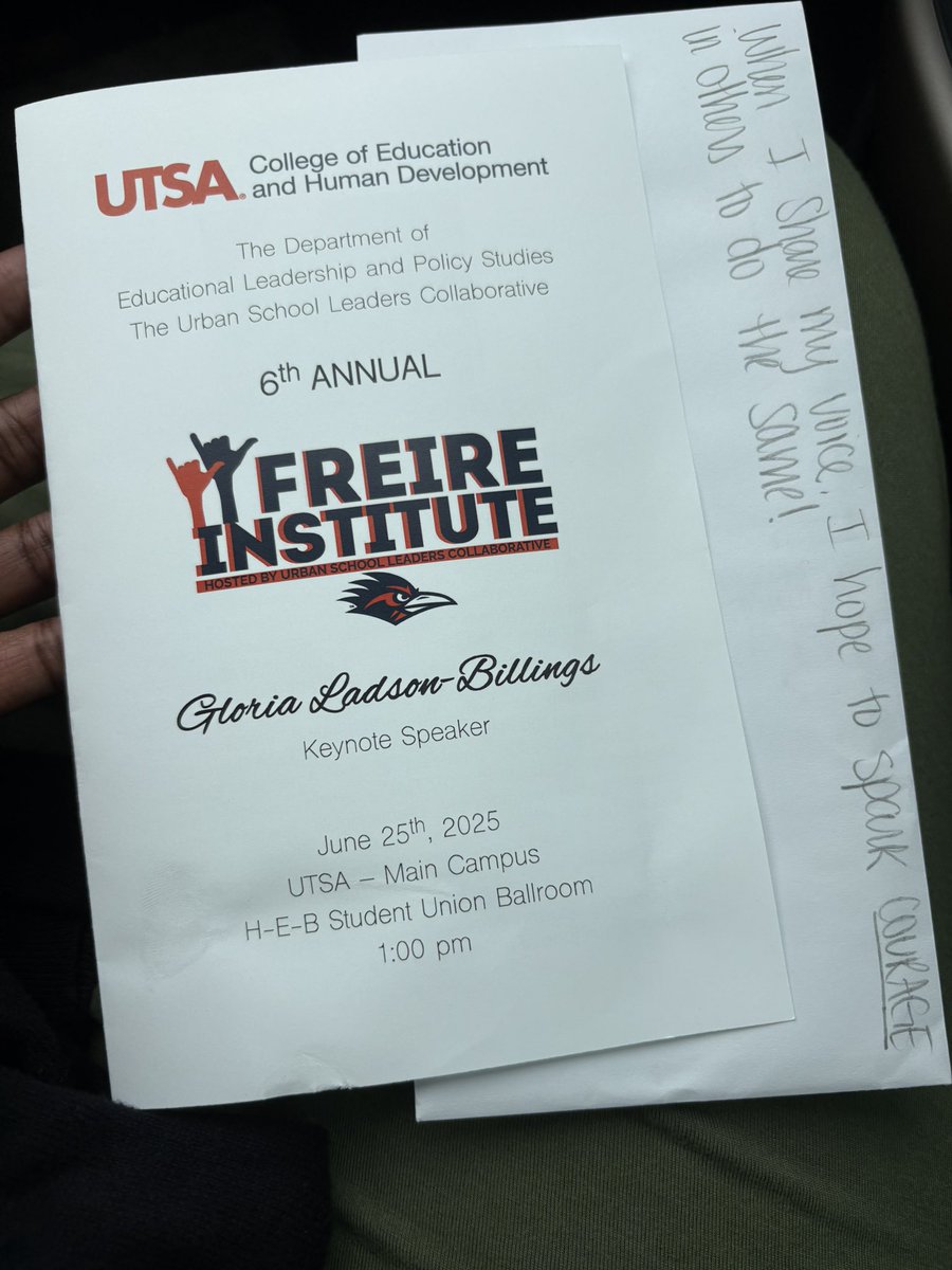 Today was a great day! I’ve had several experiences that renew my passion for Social Justice and Educational Leadership. Today was nothing different! It was an honor to be in the same space as Dr. Gloria Ladson-Billings and so many other inspirational women!