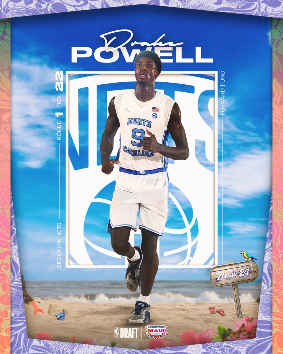 Southwest Maui Invitational (@mauiinv) on Twitter photo From the Lahaina Civic Center with <a href="/UNC_Basketball/">Carolina Basketball</a> to the league, the journey begins.🏀 With the 22nd pick in the 2025 <a href="/NBADraft/">NBA Draft</a>, <a href="/powellxdrake/">Drake Powell</a> is headed to Brooklyn for his next chapter in the pros!
#NBADraft From the Lahaina Civic Center with <a href="/UNC_Basketball/">Carolina Basketball</a> to the league, the journey begins.🏀 With the 22nd pick in the 2025 <a href="/NBADraft/">NBA Draft</a>, <a href="/powellxdrake/">Drake Powell</a> is headed to Brooklyn for his next chapter in the pros!
#NBADraft