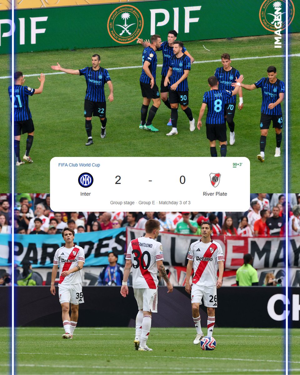 ¡BASTONIIII...! ⚫️🔵
En el agregado Alessandro Bastoni marca el segundo y sepulta toda esperanza de River.

🔴Sigue el MxM aquí: goo.su/d1Qae
#Inter #RiverPlate