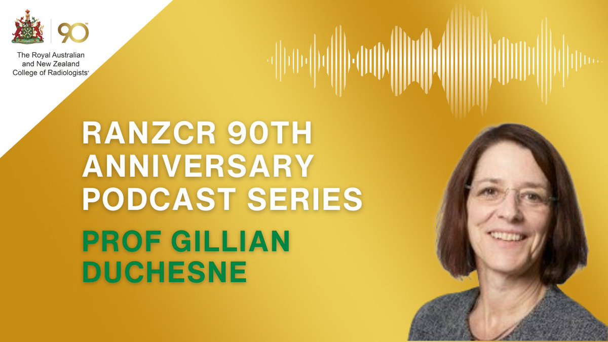 In this episode of RANZCR's 90th Anniversary Podcast Series, we are honoured to feature Prof Gillian Duchesne, renowned for her groundbreaking work in urological cancers and advancing radiation treatment technologies to improve patient outcomes.  Listen &gt;&gt; ow.ly/VHm950WguKu