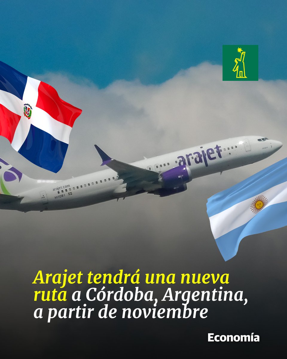 💰| #EconomíaDL |La aerolínea acabará el 2025 con 18 vuelos semanales entre República Dominicana y el país sudamericano

🔗ow.ly/70ji50WguGQ

#DiarioLibre #Noticias #Arajet #VolandoAlto #Córdoba #Turismo #Expansión