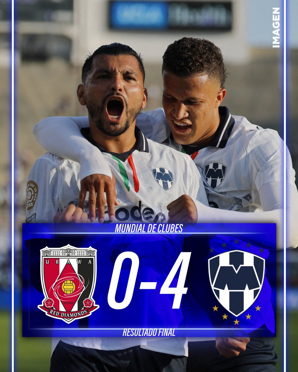 ¡HACEN SU TAREA!

Rayados vence con autoridad al Urawa Reds y avanza a los octavos de final del Mundial de clubes.

El siguiente rival de los regiomontanos será el Borussia Dortmund

#Monterrey #MundialDeClubes2025 #UrawaRed