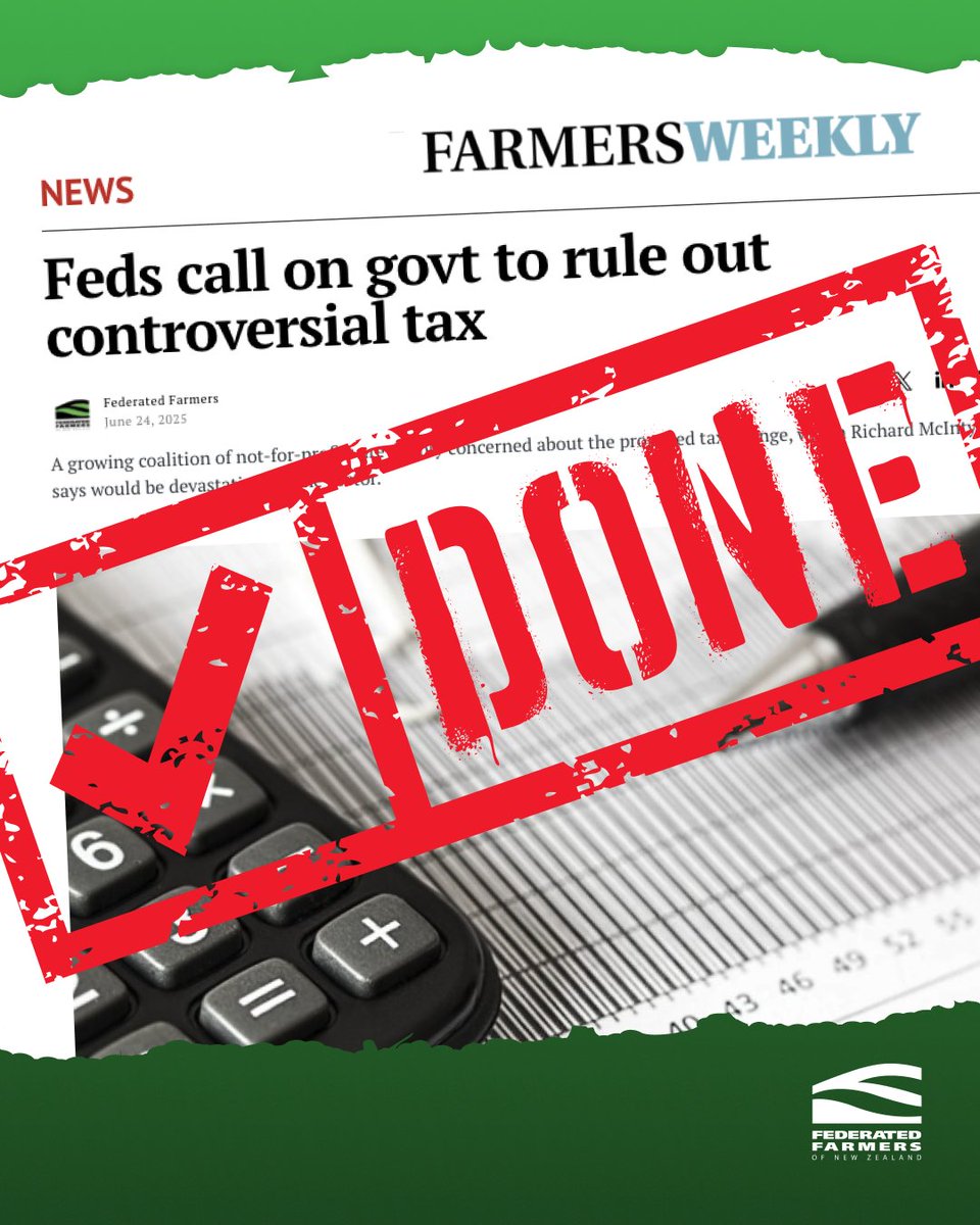 FedFarmers's tweet image. This tax would have been devastating for Federated Farmers and thousands of other grassroots membership organisations.