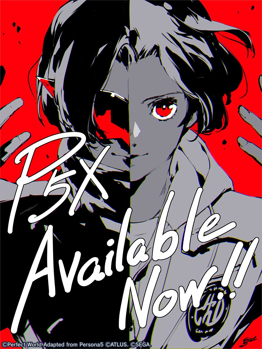 🎩─────────────
P5X Releases today!
──────────────🎩
To commemorate the release, we have a special illustration by the Persona series’ character designer, Shigenori Soejima!🎨

Dive into a brand-new Persona world and witness the adventures of the