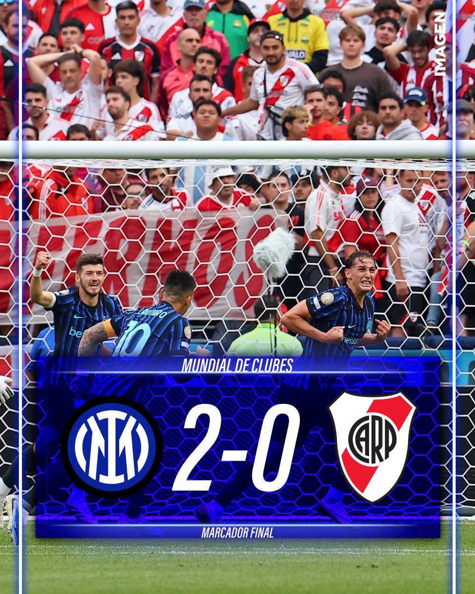 ¡SE ACABÓ! 
INTER PRIMERO, RIVER ELIMINADO.

Los ‘nerazzurri’ aprovecharon la expulsión de Lucas Martínez para vencer a los ‘millonarios’. Se acabaron los representantes argentinos en el Mundial de Clubes.

#Inter #RiverPlate
#MundialDeClubes2025