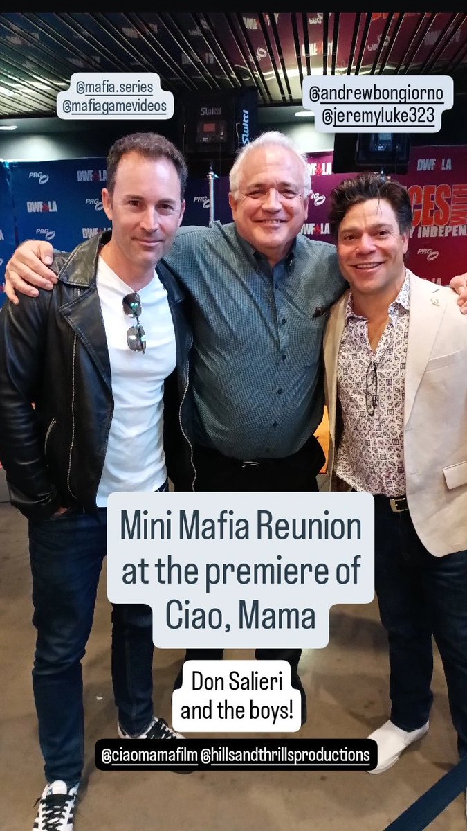 Wiseguy_Central's tweet photo. Tommy Angelo, Don Salieri, Paulie Lombardo reunite June 25, 2025. https://t.co/lbmff1DqL6